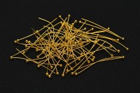 Штифты для бижутерии с шариком 30х0,5мм, цвет золото, латунь, 30-086, 5г (около 70шт)