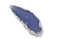 Срез Агата природного, оттенок голубой, 85х32х5мм, отверстие 2мм, 37-126, 1шт