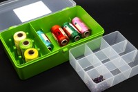 Контейнер для мелочей прямоугольный 2 яруса, 21х11х6,5см, цвет зеленый, пластиковый, 1005-073, 1шт