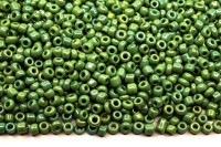 Бисер китайский круглый размер 12/0, цвет 0216 зеленая непрозрачный, радужный, 450г