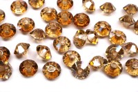 Бусины биконусы хрустальные 5х3мм, цвет LIGHT TOPAZ CELSIAN, 750-017, 10шт