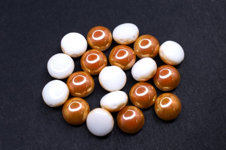 Бусины Candy beads 8мм, два отверстия 0,9мм, цвет 02010/29121 белый/абрикос, 705-047, около 10г (около 21шт) Бусины Candy beads 8мм, два отверстия 0,9мм, цвет 02010/29121 белый/абрикос, 705-047, около 10г (около 21шт)