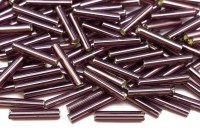 Бисер чешский PRECIOSA стеклярус 27060 12мм фиолетовый, серебряная линия внутри, 50г