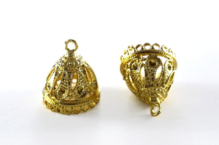 Концевик 25х24мм, внутренний диаметр 20мм, отверстие 3мм, цвет золото, сплав металлов, 01-314, 2шт Концевик 25х24мм, внутренний диаметр 20мм, отверстие 3мм, цвет золото, сплав металлов, 01-314, 2шт