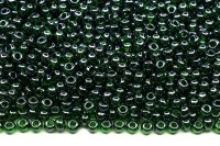 Бисер чешский PRECIOSA круглый 10/0 56060 зеленый прозрачный блестящий, 2 сорт, 50г