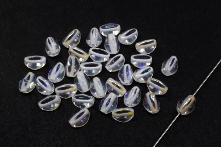 Бусины Pinch beads 5х3мм, отверстие 0,8мм, цвет 00030/28701 хрусталь AB радужный, 755-037, 10г (около 117шт) Бусины Pinch beads 5х3мм, отверстие 0,8мм, цвет 00030/28701 хрусталь AB радужный, 755-037, 10г (около 117шт)