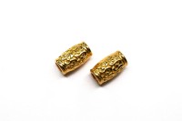 Бусина разделительная Трубочка 12х7мм, отверстие 4мм, цвет золото, сплав металлов, 24-021, 5шт