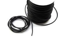Каучуковый полый шнур, диаметр 2мм, внутренний диаметр 1мм, цвет черный, 55-008, 1 метр