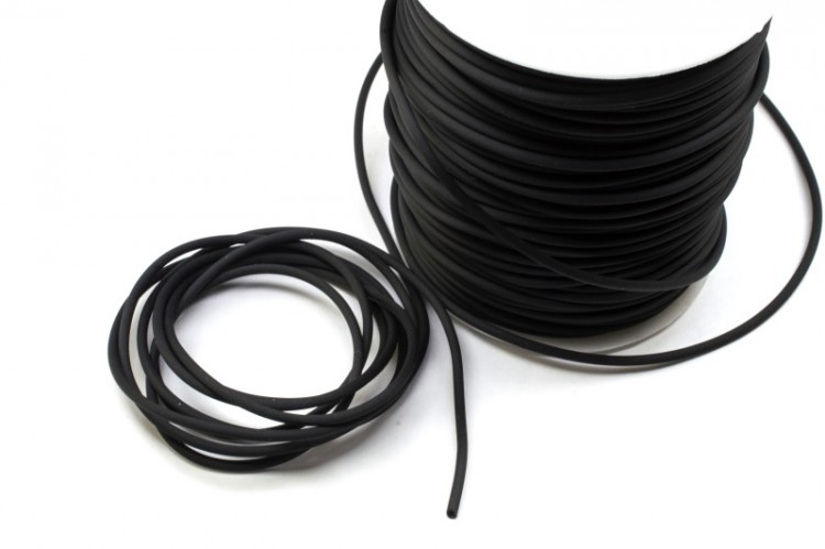Каучуковый полый шнур, диаметр 2мм, внутренний диаметр 1мм, цвет черный, 55-008, 1 метр Каучуковый полый шнур, диаметр 2мм, внутренний диаметр 1мм, цвет черный, 55-008, 1 метр