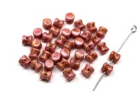 Бусины Pellet beads 6х4мм, отверстие 0,5мм, цвет 02010/65307 коралловый мрамор, 732-016, 10г (около 60шт)