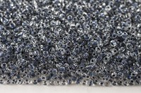 Бисер китайский круглый размер 12/0, цвет 0134ВА прозрачный, серая линия внутри, 450г