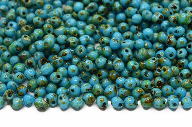 Бисер MIYUKI Drops 3,4мм #4514 зеленая морская пена, непрозрачный пикассо, 10 грамм Бисер MIYUKI Drops 3,4мм #4514 зеленая морская пена, непрозрачный пикассо, 10 грамм