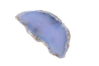 Срез Агата природного, оттенок голубой, 65х34х5мм, отверстие 2мм, 37-115, 1шт