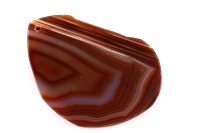 Срез Агата природного, оттенок коричневый, 65х46х5мм, отверстие 2мм, 37-239, 1шт