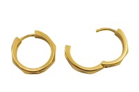 Серьги кольца Конго 19х19х4мм, латунь, позолота, 21-535, 1 пара