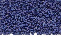 Бисер японский MIYUKI Delica цилиндр 11/0 DB-2319 темно-синий, глазурованный непрозрачный матовый радужный, 5 грамм