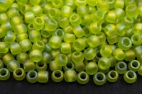 Бисер японский TOHO круглый 6/0 #0164F зеленый лайм матовый, радужный прозрачный, 10 грамм
