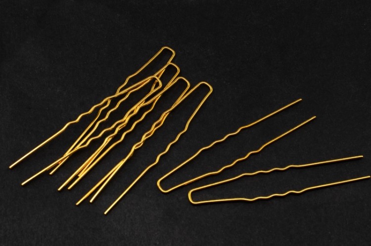 Шпильки для волос, длина 63мм, цвет золото, железо, 19-050, 10шт Шпильки для волос, длина 63мм, цвет золото, железо, 19-050, 10шт