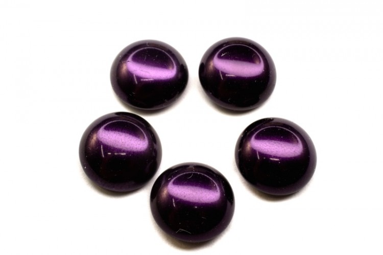 Glass Pearl Cabochon 12мм, цвет 70979 Purple, 756-026, 5шт Glass Pearl Cabochon 12мм, цвет 70979 Purple, 756-026, 5шт