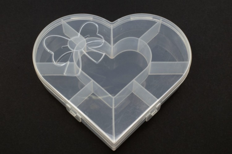 Контейнер для мелочей Сердце 16х14х3см, пластиковый, 1005-021, 1шт Контейнер для мелочей Сердце 16х14х3см, пластиковый, 1005-021, 1шт