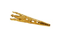 Обниматель концевик 41х8мм, внутренний диаметр 8мм, отверстие 1мм, цвет золото, железо, 01-081, 10шт