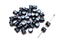 Бусины Pellet beads 6х4мм, отверстие 0,5мм, цвет 02010/25037 уголь жемчужный, 732-015, 10г (около 60шт)