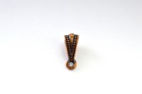 Держатель для кулонов (бейл) TierraCast Царский 5х13мм, отверстие 6 и 3мм, цвет античная медь, 94-5623-18, 1шт