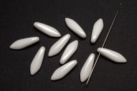 Бусины Dagger beads 16х5мм, отверстие 0,8мм, цвет 03000 белый непрозрачный, 736-095, 10шт