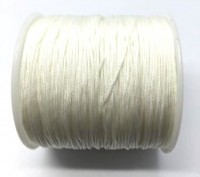 Шнур нейлоновый, толщина 1мм, цвет белый, материал нейлон, 29-043, 1 метр