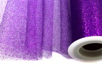 Фатин с глиттером, средней жесткости, цвет фиолетовый, ширина 14,5см, 100% полиэстер, 1035-023, 1 метр