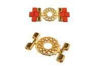 Коннектор CYMBAL Detis II для TILA 26х16мм, отверстие 0,8мм, цвет золото, 24K Gold Plate, 11-257, 1шт