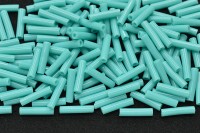 Бисер японский TOHO Bugle стеклярус 9мм #0055 бирюзовый, непрозрачный, 5 грамм