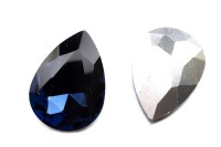 Кристалл Капля 25х18мм, цвет темно-синий, стекло, 26-116, 2шт