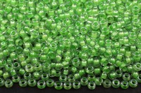 ОПТ Бисер чешский PRECIOSA круглый 10/0 38156 прозрачный, зеленая линия внутри, 1 сорт, 500 грамм
