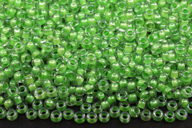 ОПТ Бисер чешский PRECIOSA круглый 10/0 38156 прозрачный, зеленая линия внутри, 1 сорт, 500 грамм ОПТ Бисер чешский PRECIOSA круглый 10/0 38156 прозрачный, зеленая линия внутри, 1 сорт, 500 грамм