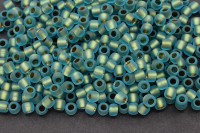 Бисер японский TOHO круглый 6/0 #0995F морская вода матовый радужный, золотая линия внутри, 10 грамм