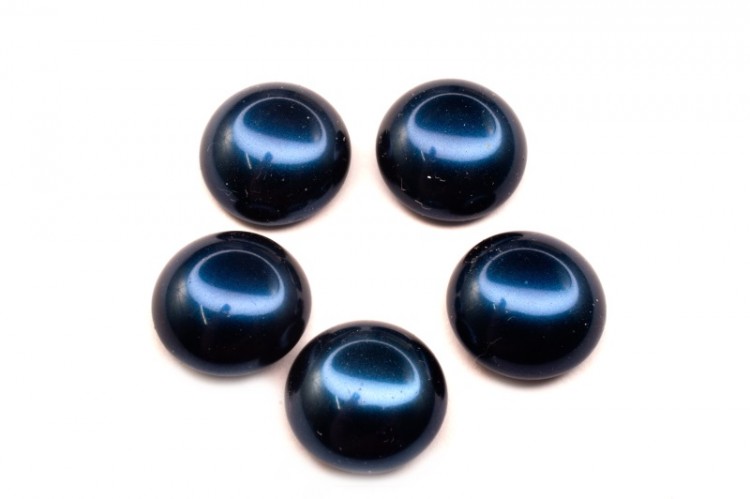 Glass Pearl Cabochon 12мм, цвет 70968 Midnight Blue, 756-025, 5шт Glass Pearl Cabochon 12мм, цвет 70968 Midnight Blue, 756-025, 5шт