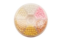 Набор бусин Жемчуг искусственный 4мм, ассорти цветов, 512-038, 1уп (около 650шт)