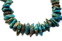 Бусина бесформенная Реголит 8-16х4-10мм, отверстие 1мм, оттенок голубой, 568-001, 1 нить (около 19см, около 34шт)