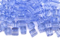 Бисер японский Miyuki Cube кубический 4мм #0159L светлый васильковый, прозрачный, 10 грамм