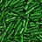 Бисер японский TOHO Bugle Twisted стеклярус витой 9мм #0027B зеленая трава, серебряная линия внутри, 5 грамм - Бисер японский TOHO Bugle Twisted стеклярус витой 9мм #0027B зеленая трава, серебряная линия внутри, 5 грамм