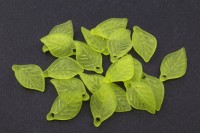 Бусины акриловые Лист 18х11х3мм, отверстие 2мм, цвет зеленый, прозрачные, 540-026, 10г (около 45шт)