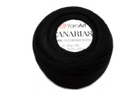 Пряжа Canarias, цвет 9999 черный, 100% хлопок мерсеризованный, 20г, 203м, 1шт