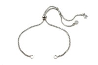 Основа для браслета Цепочка с замком-слайдер 24см, звено 1,8х1,8мм, цвет стальной, хирургическая сталь, 16-090, 1шт