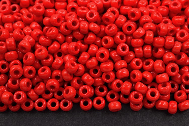 Бисер японский MIYUKI круглый 8/0 #0408 красный, непрозрачный, 10 грамм Бисер японский MIYUKI круглый 8/0 #0408 красный, непрозрачный, 10 грамм