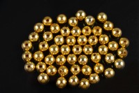 Бусины акриловые круглые 8мм, отверстие 1,5мм, цвет золото, гальваническое покрытие, 529-006, 10г (около 32шт)