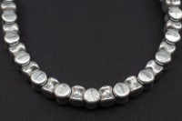 Бусины Pellet beads 6х4мм, отверстие 0,5мм, цвет 00030/01700 Crystal, Silver Bronz, 732-001, 1 нить (около 30шт)
