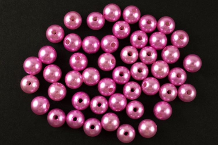 Бусины акриловые круглые 10мм, отверстие 1,5мм, цвет розовый, имитация жемчуга, 530-012, 10г (около 20шт) Бусины акриловые круглые 10мм, отверстие 1,5мм, цвет розовый, имитация жемчуга, 530-012, 10г (около 20шт)