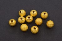 Бусина металлическая с напылением 8мм, отверстие 1,5мм, цвет золото, латунь, 504-017, 10шт