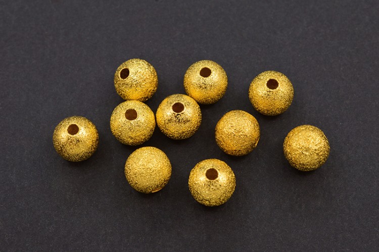 Бусина металлическая с напылением 8мм, отверстие 1,5мм, цвет золото, латунь, 504-017, 10шт Бусина металлическая с напылением 8мм, отверстие 1,5мм, цвет золото, латунь, 504-017, 10шт